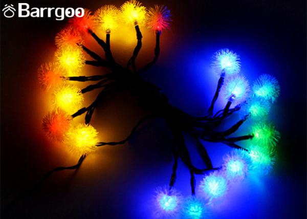 20 LED Furry Ball Solar LED Christmas Lights Colorful IP65 Xmas Decoration