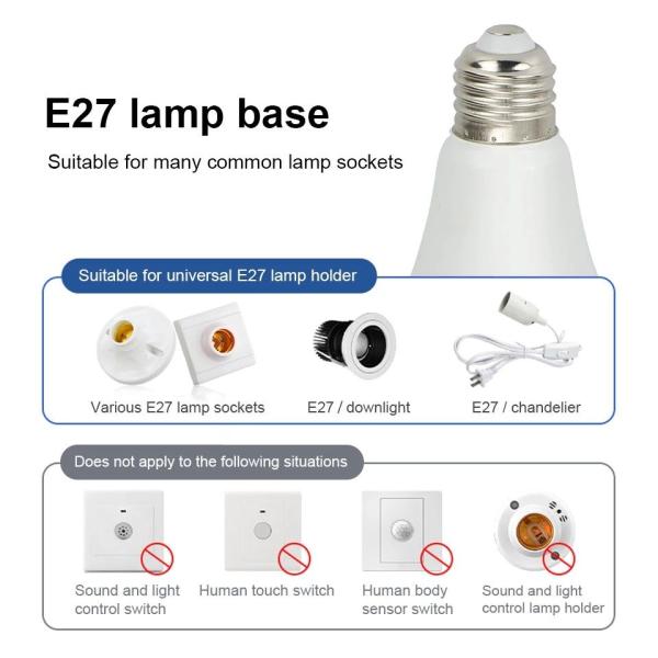 50000 Hour Lifespan Motion Sensor LED Smart Bulb with Automatic Brightness Adjustment