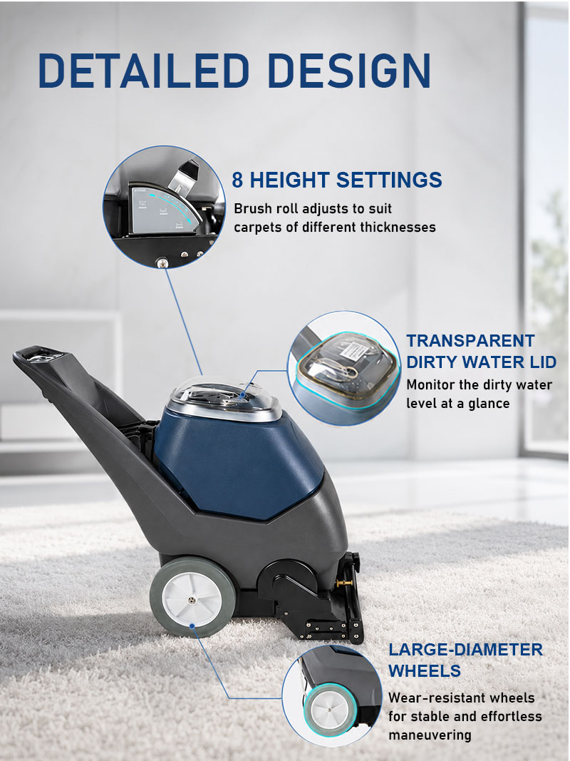 Sell Well 220V Electric Carpet Cleaner 380mm Wide Efficient Clean Remove Dirt Cold Water Cleaning Machine
