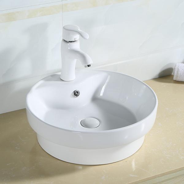 Таз countertop раковины 40cm bathroom сосуда встречный верхний круглый с переполнением