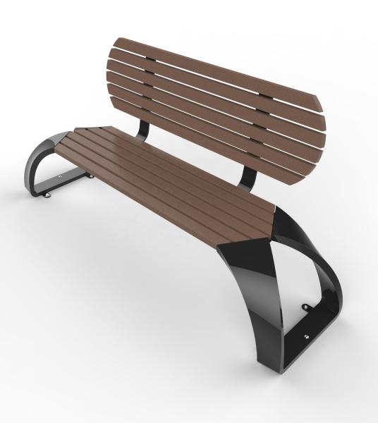 Bancos de madeira para pátio, bancos de madeira para exterior com material de barra de HDPE