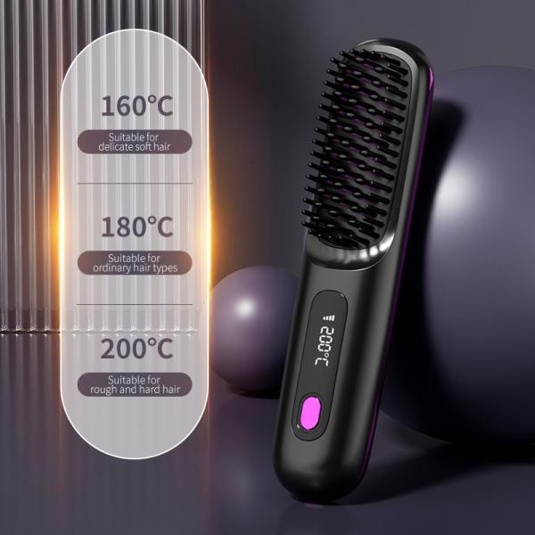 Produtos de venda a quente 2024 Escova elétrica de ar quente, escova de alisador de cabelo cerâmico