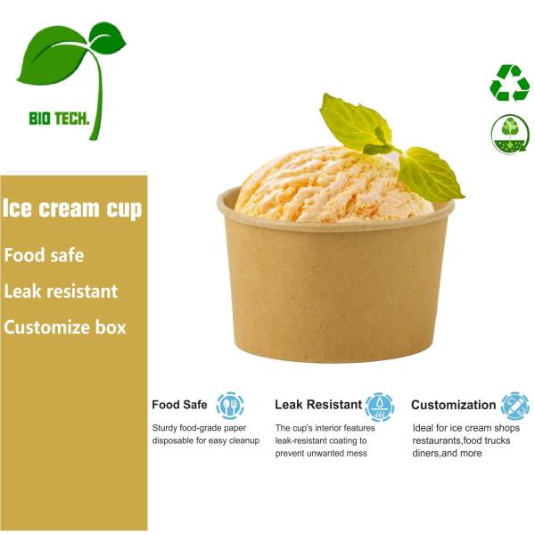 Ice Cream Cups Wholesale Customized Paper Cup Frozen Ice Cream Cup Food & Beverage Packaging,Ice Cream Packaging
