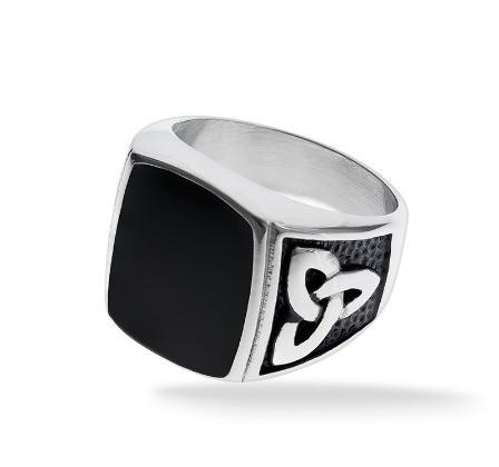Black Enamel Mens Stainless Wedding Bands Size 5 - 10 Stainless Steel Wedding Band