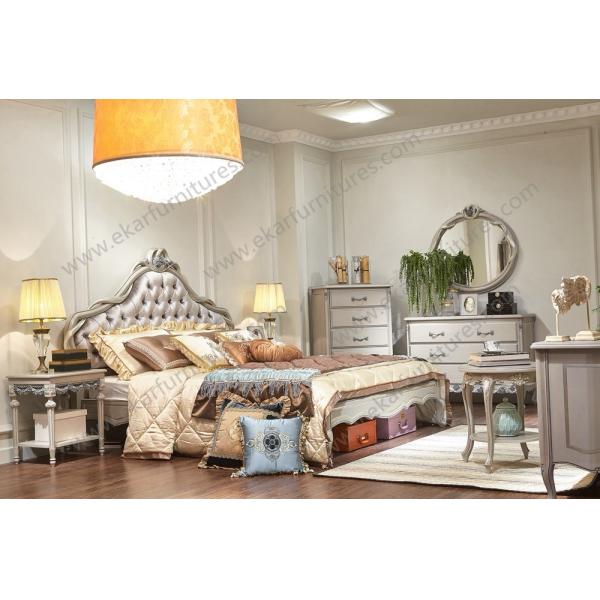 Vintage White bed with Wedding Bedroom Furniture Design JO-A202