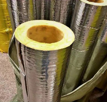 Hydrophobic Aluminum Foil Glass Wool Tube Steam Pipe Insulation Wrap