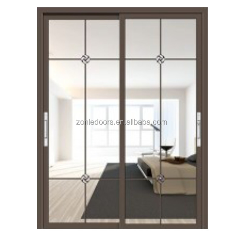 Luxury Hotel Hidden Sliding Shower Room Door Black Aluminum Profile Frame Factory Price