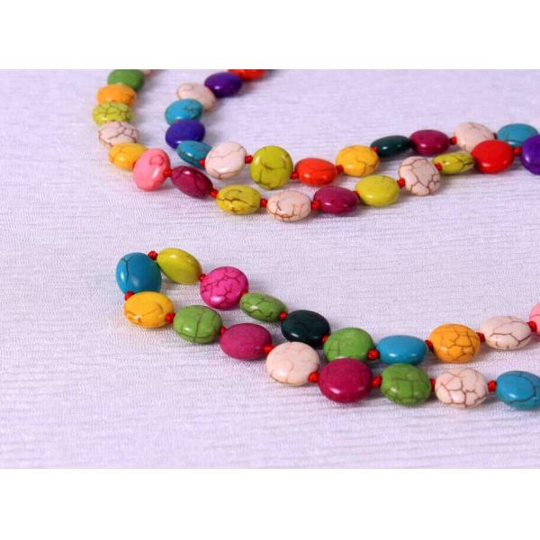 Korean long necklace turquoise color mixed wild Ruili magazine article