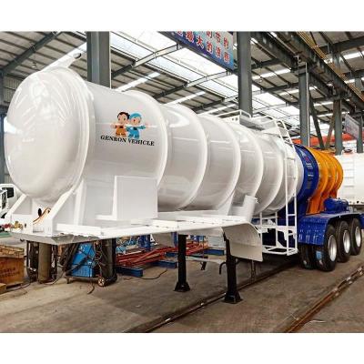 Q345 reboque ácido sulfúrico do petroleiro 25CBM da entrega 30ft semi