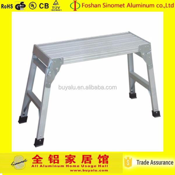 Silver Aluminum Hop Up Stool Platform Ladder For Car Washing
