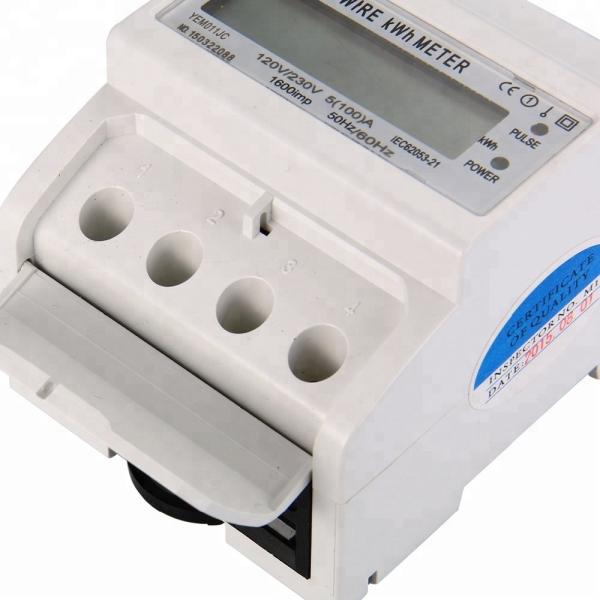 Factory Supply 4P Din Rail 1 Phase 2 wire  Digital LCD Electric Power Energy Meter