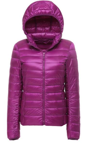 Custom high quality stand collar ultralight foldable 90% duck down women jacket