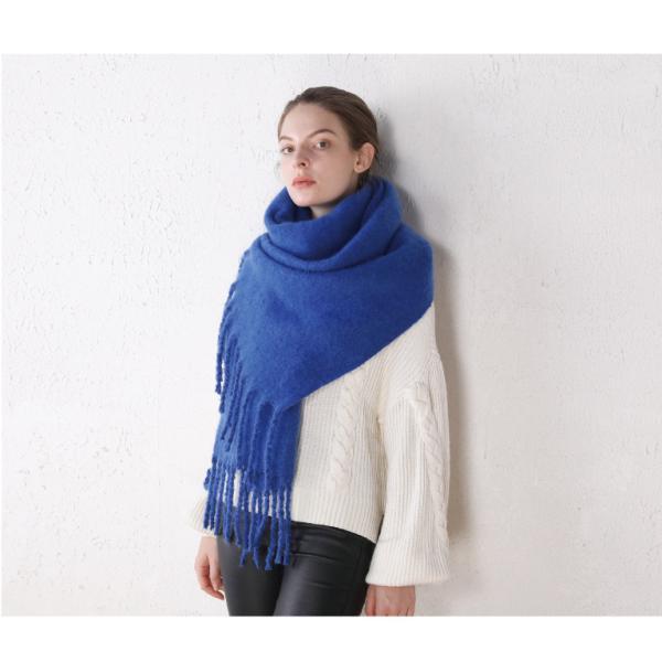 Y-Z 2025 Winter Nordic Polar Fleece Female Scarf Comfortable Cosy Boho Shawl with Fringed for Christmas Festival Vegan Style