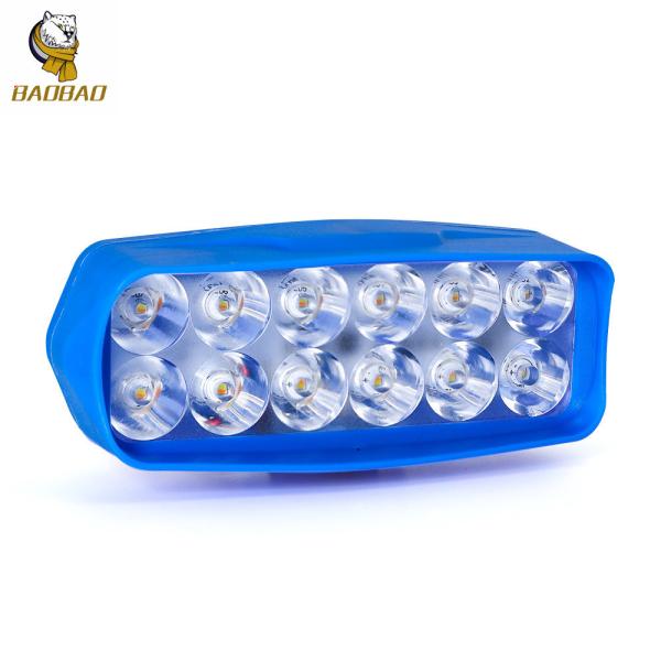 Plastic Blue Casing 12V White Yellow Flash Motorcycle Spotlight