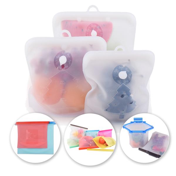 1.5L Sandwich Preservation Silicone Food Pouches Reusable Food Storage Bags