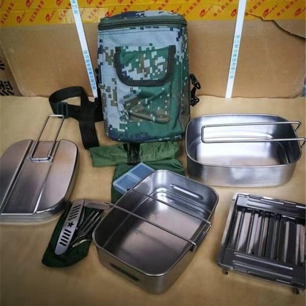 Camouflage Camping Cooking Set SS 304 For Outdoor Field Cooking