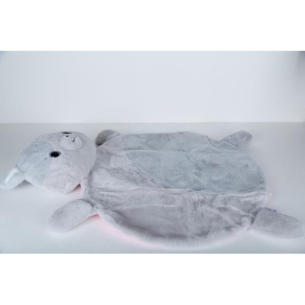 Grey Color Huggable Soft Plush Toys Customized Logo Ultra Soft Feeling