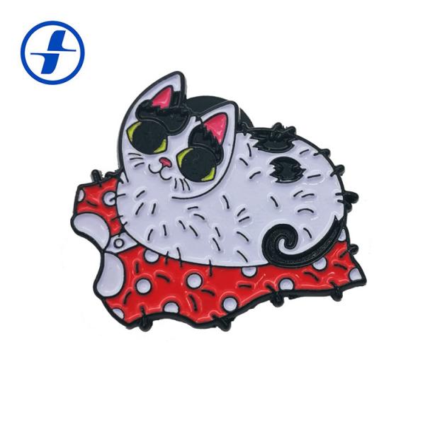 Cutely Custom Made Lapel Pins , Metal Dye Black Soft Enamel Pin Badges