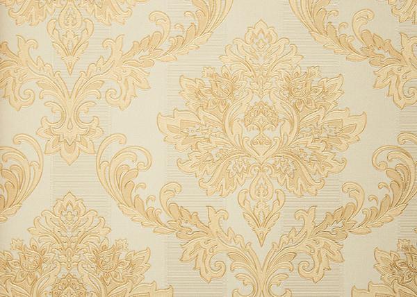 Classical Damask European Style Wallpaper 3D Effect Wall Covering For Bed / Living Room