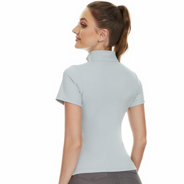 11 Colors Horse Riding Short Sleeve Shirt With Half Zipper Four Way Stretch Equestrian Base Layer
