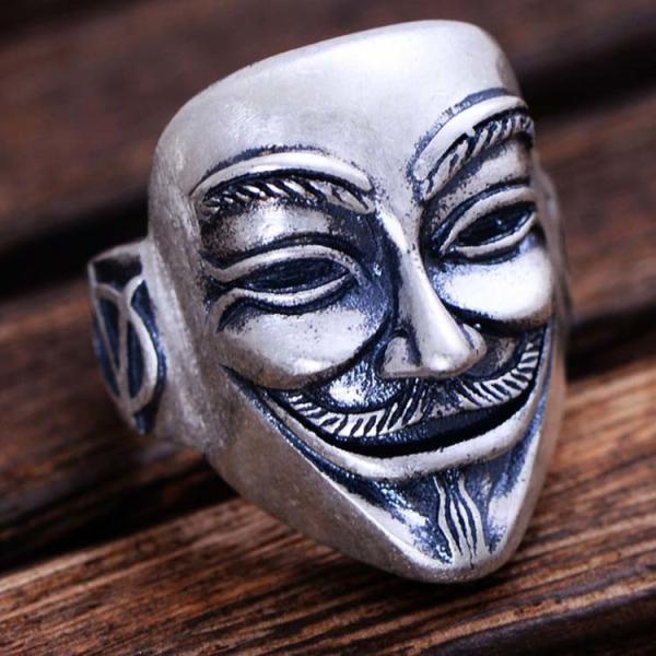 925 Sterling Silver Ring Mask Design Men Ring (055677 )