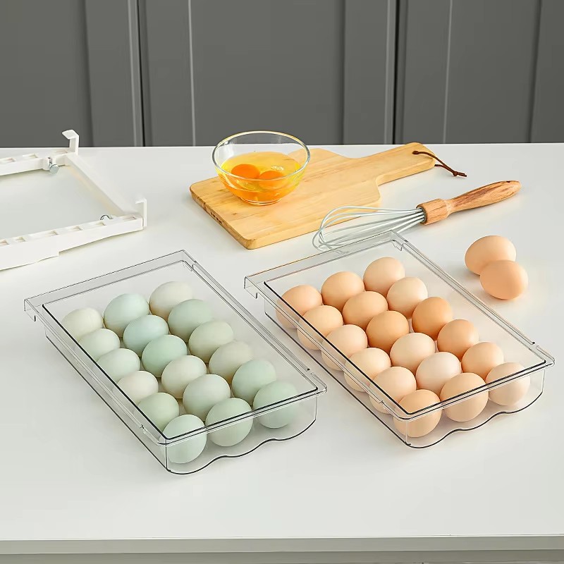 Transparent Plastic Storage Box for the Refrigerator  Drawer Style Egg Storage Box