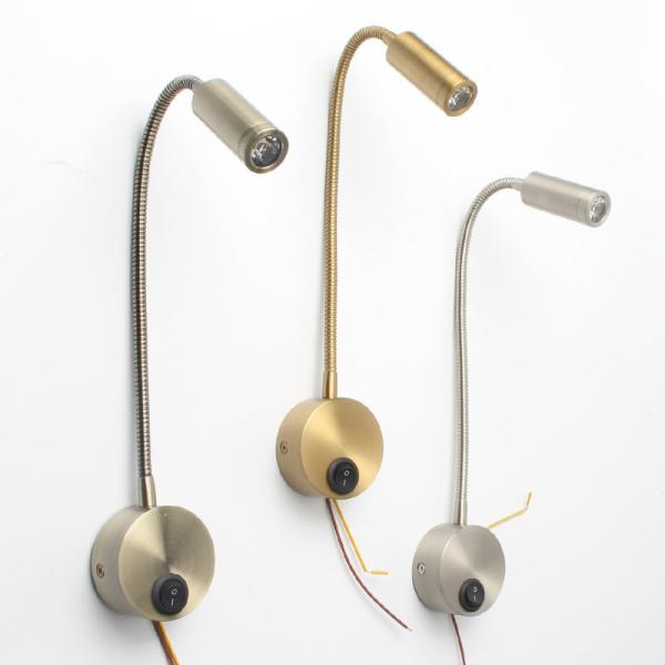 Switch Control 360 Degree Rotated LED Flexible Gooseneck Wall Reading Light for Bedroom No DIY