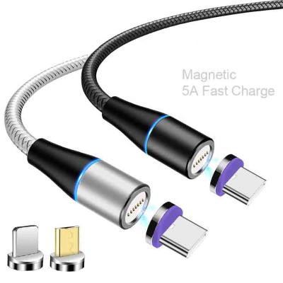 O carregador magnético do telefone do UL 2.4A cabografa 2meters 3 em um cabo de carregamento do Usb
