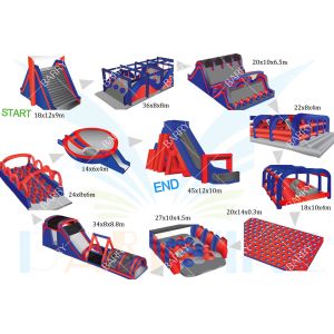 Commercial Singapore Case Grand événement gonflable 5km Course d'obstacles gonflable géant Château à rebondir 5k Activités