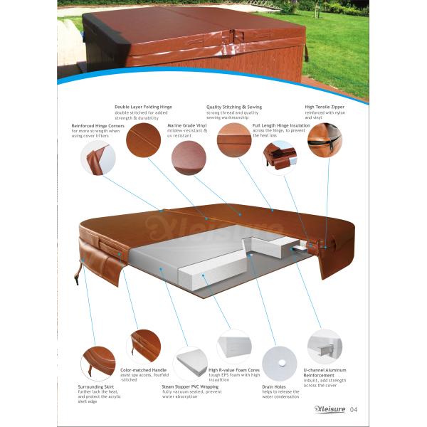 Крышки спа джакузи крышки спа прямоугольника цены по прейскуранту завода-изготовителя трудные для джакузи бальбоа в свете - сером цвете