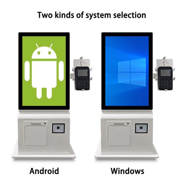 15.6 inch Touchscreen Countertop Kiosk Restaurant Self-serve Kiosk With Receipt Printer and QR Code Scanner
