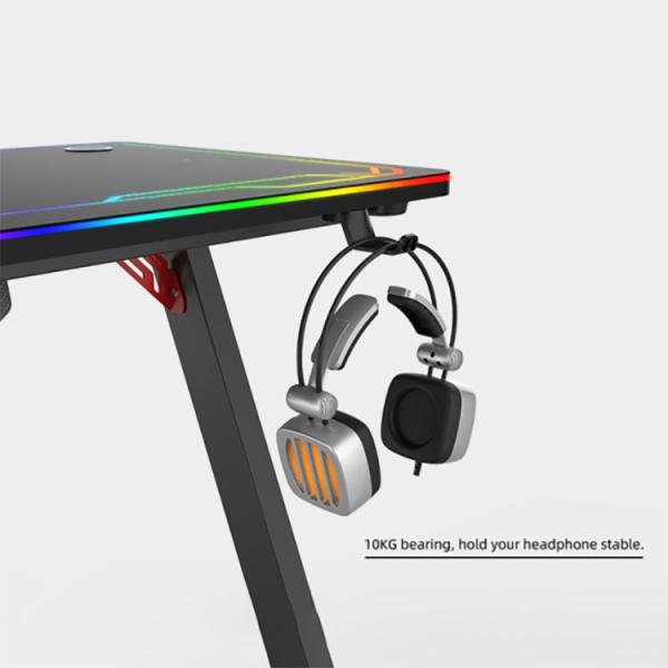 Commercial Furniture Computer Table with RGB Lighting System and Adjustable Design