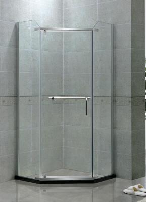 Angle Shape Single Pivot Shower Doors Stainless Steel Swing 8 MM Clear Tempered Glass