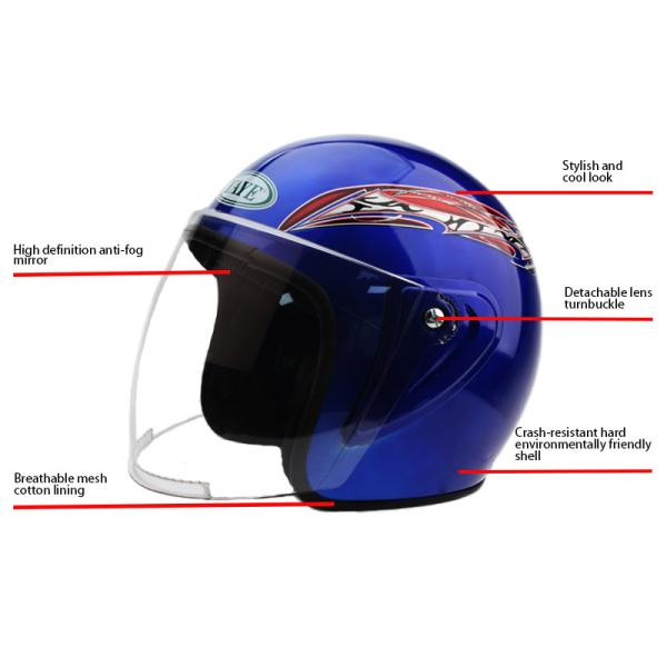 Hd противотуманные линзы Half Face Мотоциклет Шлем Шлем внедорожник Для взрослых Шлем Мотоциклетные аксессуары Охрана головы