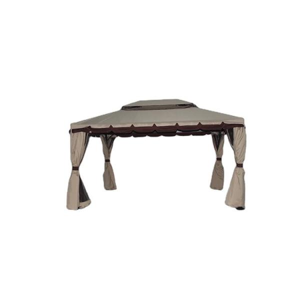 ECO FRIENDLY Water-Repellent Aluminum Garden Gazebo with Mosquito Nets and Side Walls 3x4m