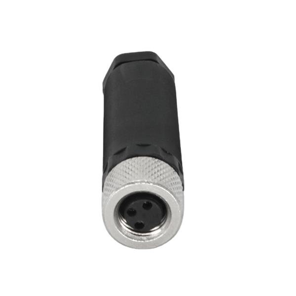 KRONZ Alloy Black A/B-coding M8 Circular Connector Waterproof Screw Locking 3/4/5 Pin Female Industrial Connector