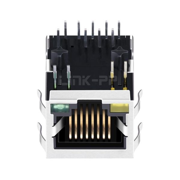 LPJ0112GDNL 10/100 Base-T Tab Down Diode rectificateur à port unique POE RJ45 Passage à travers le connecteur Led jaune/vert