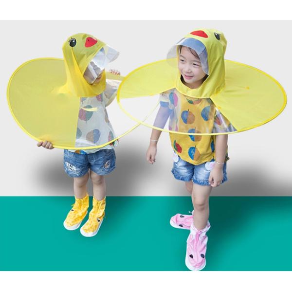 Children's Duck Raincoat Umbrella , Lightweight Rain Poncho Umbrella Eco - Friendly