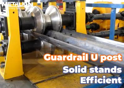 Heavy Duty W Beam Roll Forming Machine With Hydraulic Pre Cutting And Gearbox Drive