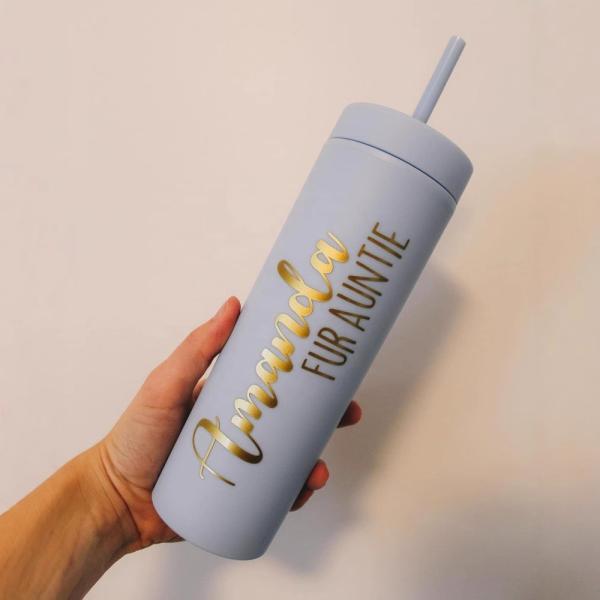 Vaso delgado con tapas y pajitas de 16 oz, rojo intenso mate, a granel, reutilizable, acrílico pastel, vaso de plástico de doble pared para bebidas frías y calientes, café, DIY