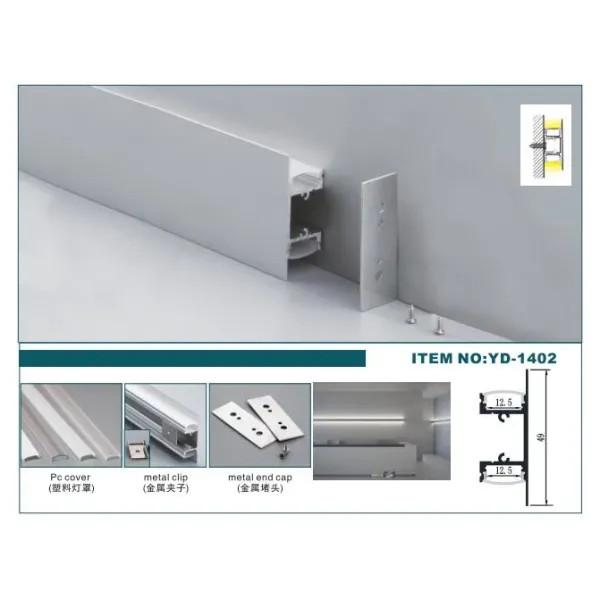 Two Sides Lighting Surface Mounted LED Profile with 6063 T3-T8 Aluminum Alloy Anodized Finish and Customized Length
