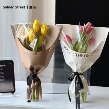 Papel de regalo transparente para el Día de San Valentín con estampado en caliente de flores florales en muchos colores