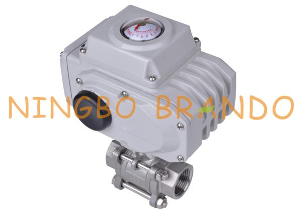 Stainless Steel Electric Actuator 3 Piece Ball Valve 1'' 24V 110V 220V