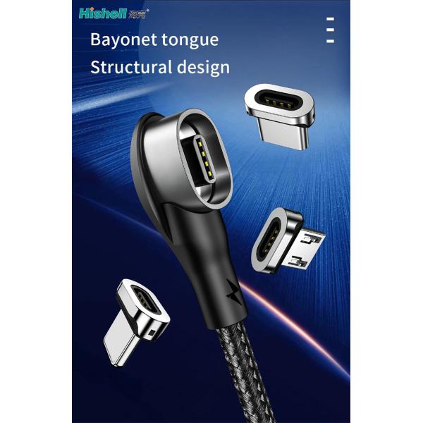 Multicolor кабель магнитных данных USB 3A, Antiwear магнитные шнуры сотового телефона
