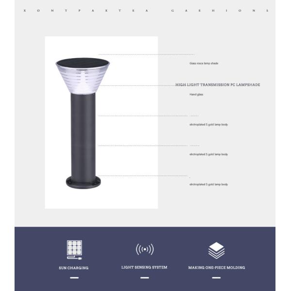 IP65 Outdoor Solar Lawn Lights Garden For Ground Power Supply Irradiation Range