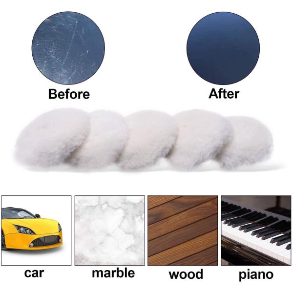 пусковые площадки шерстей 70mm колеса 7Pcs Buffing полируя установили 4,8 унции