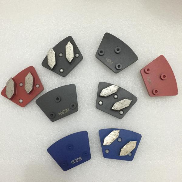 Metal Bond Diamond Grinding Shoes Trapezoid Double Bars 6# - 300# Concrete Grinder Shoe