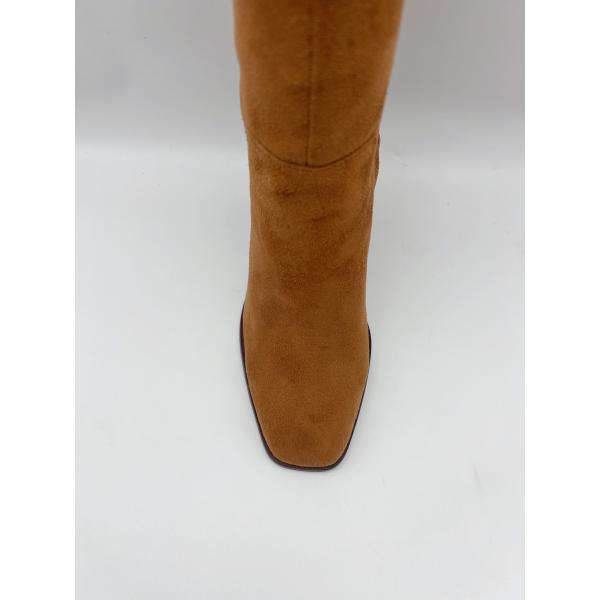 Genuine Womens Leather High Ankle Boots Square Toe ROHS Approved