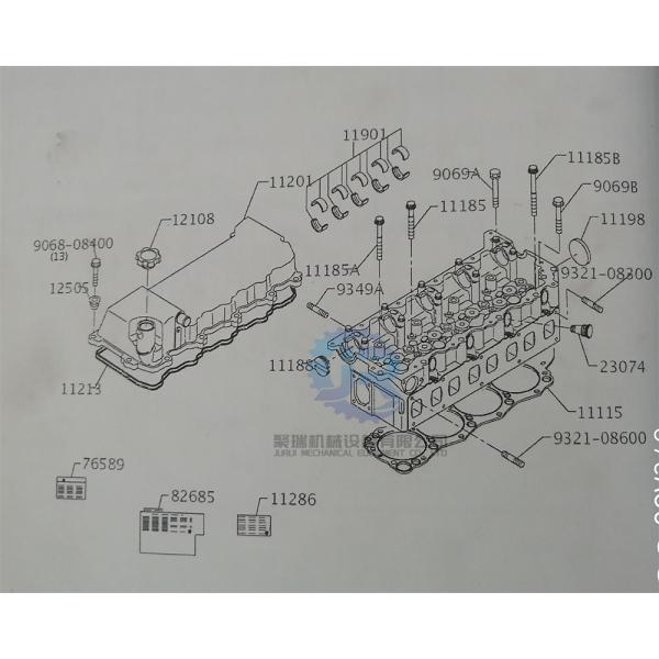 Sk235sr Excavator Engine Parts Vh11115e0190 Cylinder Head Gasket