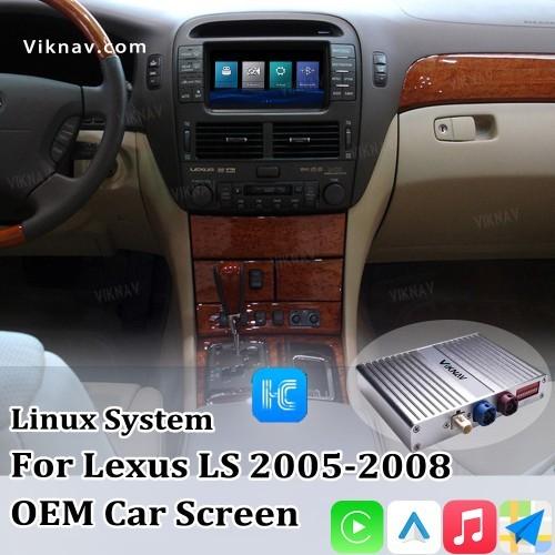 Système Viknav Linux Pour Lexus LS 2005 -2008 sans fil Apple CarPlay Android Auto Ne prend en charge que l'écran d'origine de la voiture